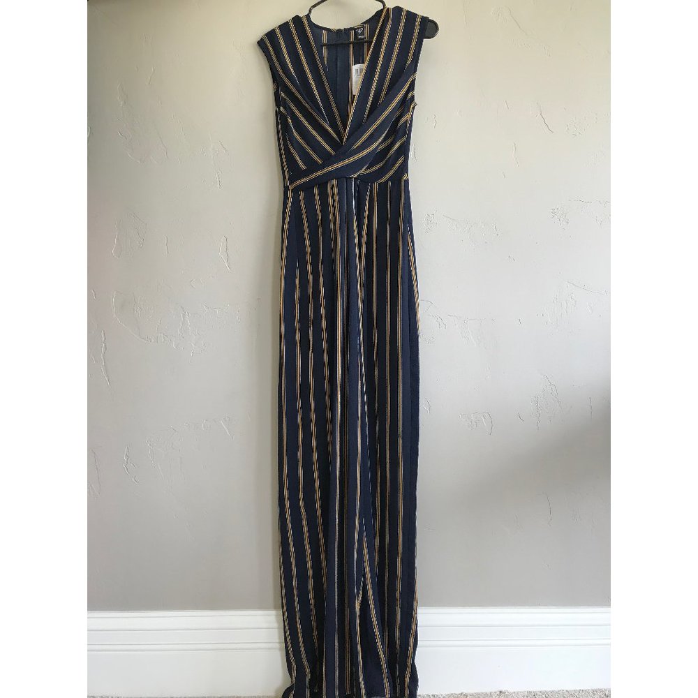 Windsor Blue and Yellow Striped Jumpsuit